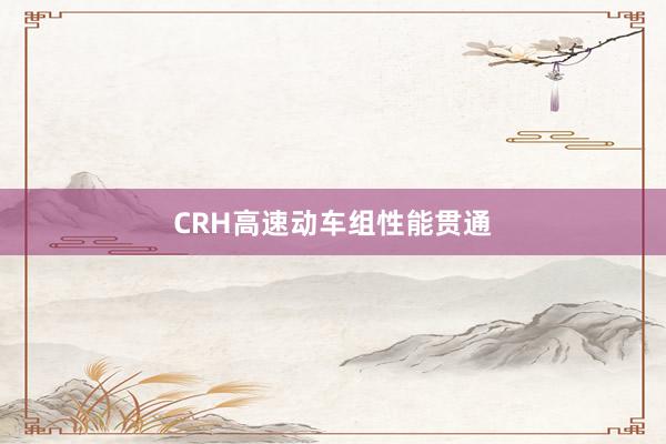 CRH高速动车组性能贯通