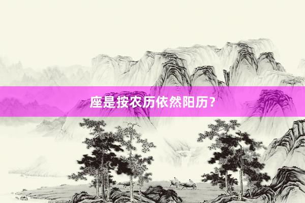 座是按农历依然阳历？